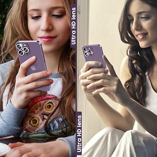 Miniatura 60 de Suoman Protector de lente de cámara para iPhone 14 Pro Max / 14 Pro, [Diamantes Bling] vidrio templado 9H, cubierta protectora de metal de cobertura