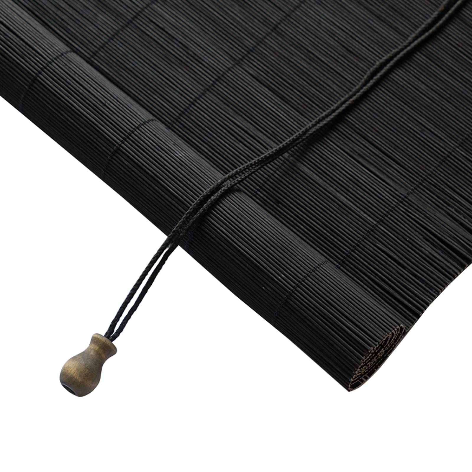Store Enrouleur Bambou Moderne Store Bateau en Bambou Noir,Stores à Rouleaux Romains 60% Filtrage de la Lumière Respirant Store en Bambou pour Le Bureau,Salon,Chambre (W160xH320cm)