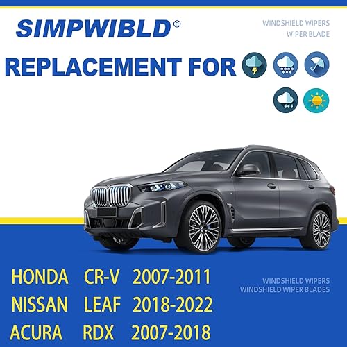 Miniatura 2 de SIMPWIBLD 3 limpiaparabrisas de repuesto para Honda CR-V2019-2022 Nissan Leaf 2007-2018Acura RDX 2007-2018, repuesto de equipo original de 26 + 16 +