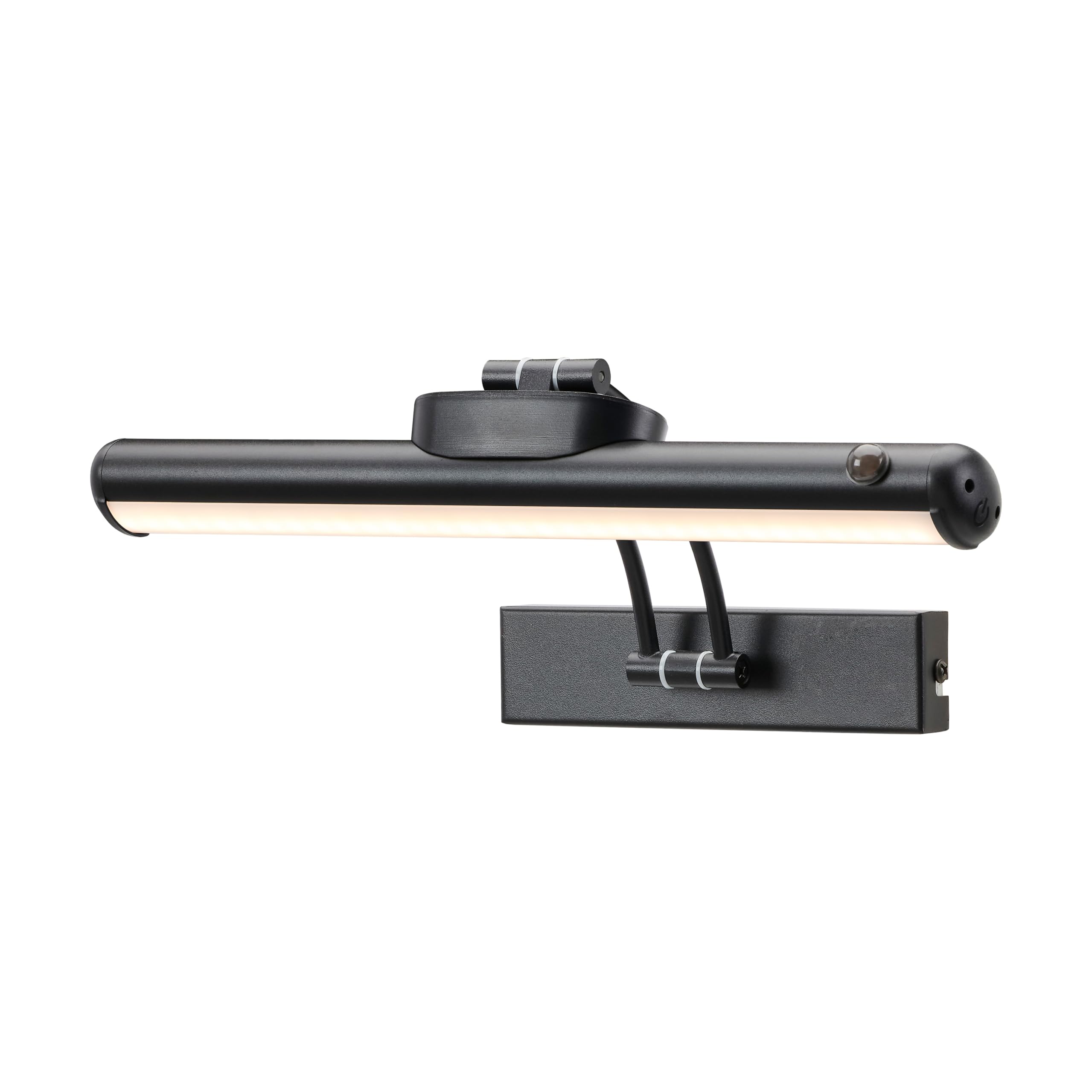 Auraglow Wiederaufladbare Smart Sensor Bilderleuchte - Wandleuchte, PIR-Bewegungssensor, 3000K Warmweiß - Dimmbar - Batteriebetrieben - Magnetisch (Schwarz, 1 Pack)