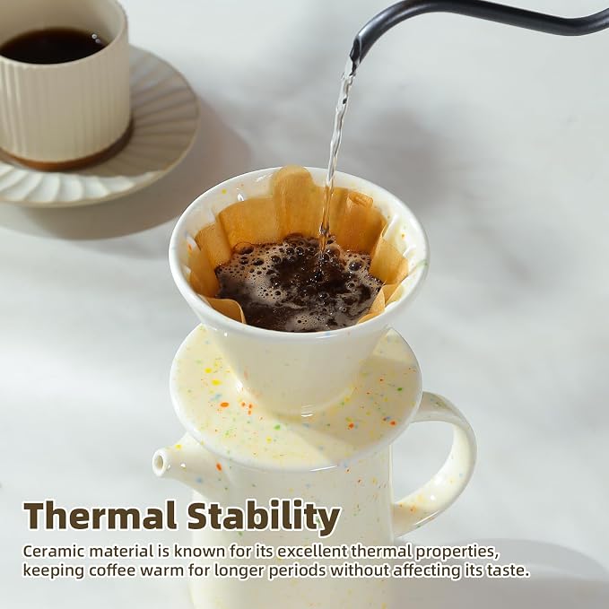 Pour Over Coffee Maker Set (Multi-Color Dot)