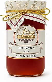 Prissy’s Red Pepper Jelly – Sweet & Spicy Southern Spread – Handcrafted in Small Batches – 10.5 oz Jar