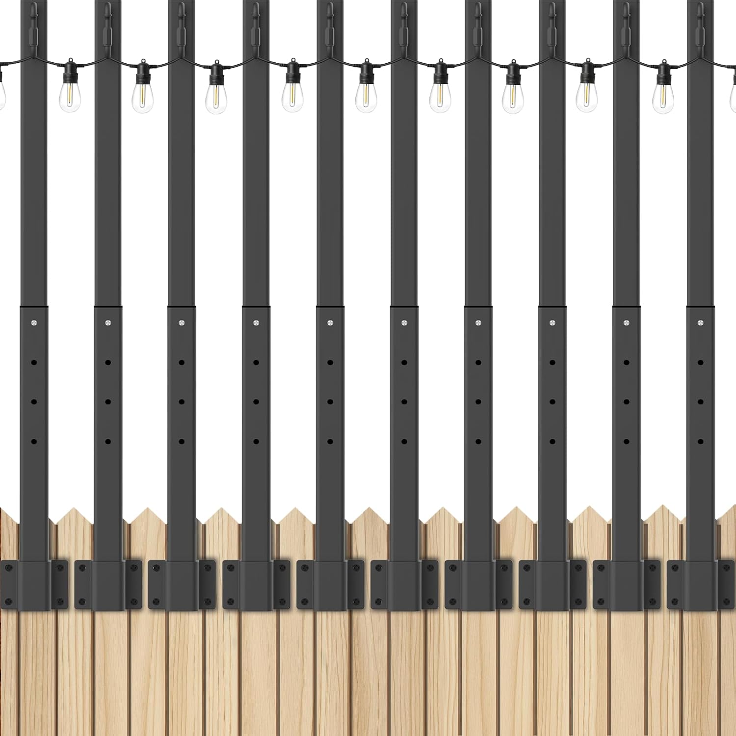 ストリングライトポール 10個パック 2.8フィート 屋外ストリングライト用 屋外ライトポール フォーク付きアウトドアライトポール