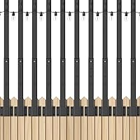 Vista 18 de Pack de 6 postes para luces de cadena, poste de luz de cadena para exteriores de 10 pies con horquilla de metal con soporte ajustable