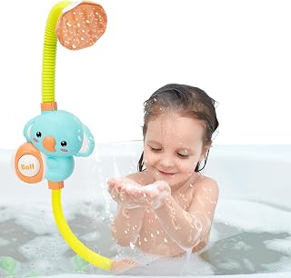 Baby Bath Toys, Baby Shower Head for Bath Automatic Shower & Bath Sprayer, Toddler Bathtub Time Essentials Water Pump Spray Fun Baby Gifts Birthday Christmas Infant Kids 3 4 5 Year Old