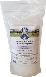 Horse Epsom Salt Magnesium Sulfate Crystals Infused with Arnica: hoof and Body soak for Relief and Recovery. 1-2lb Bag