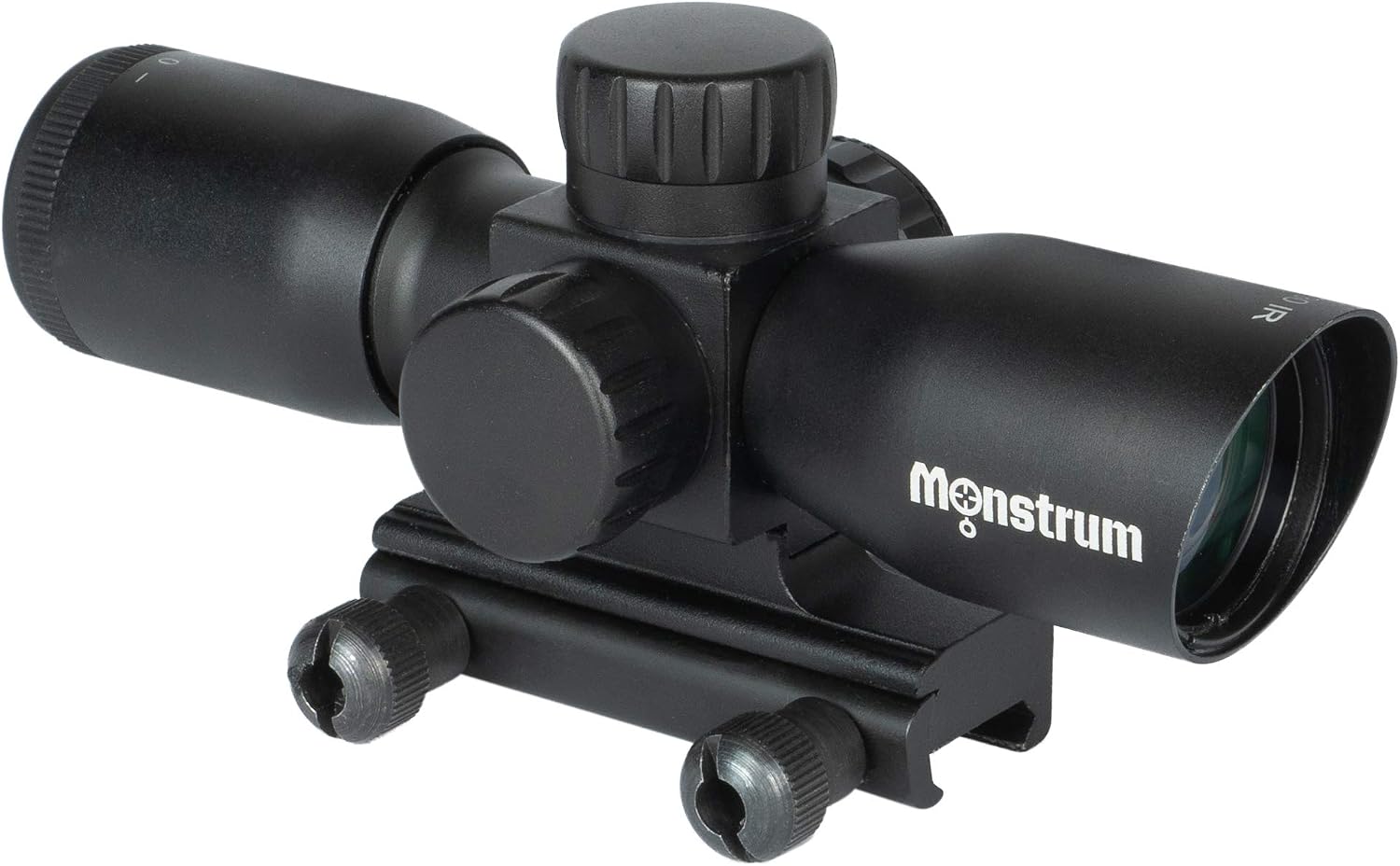 Monstrum 4x30 Ultra-Compact Rifle Scope with Illuminated Range Finder Reticle | Black