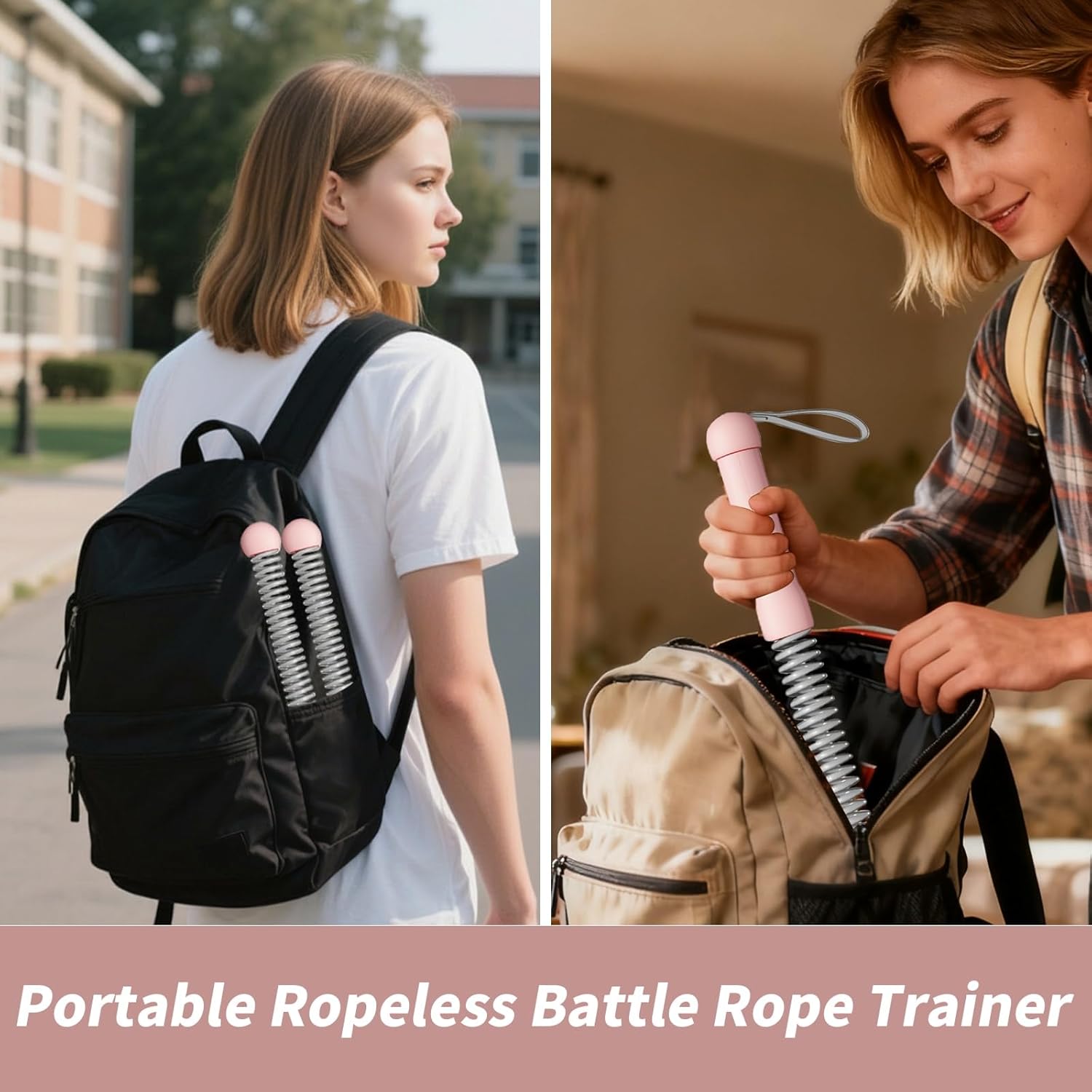 Ropeless Battle Ropes Weighted — 2 Pack Portable Cordless Battle Ropes for HIIT & Cardio Full-Body Workout Tool with Non-Slip Spiral Handles, Travel-Friendly Home Gym Equipment for Women & Men - Image 5