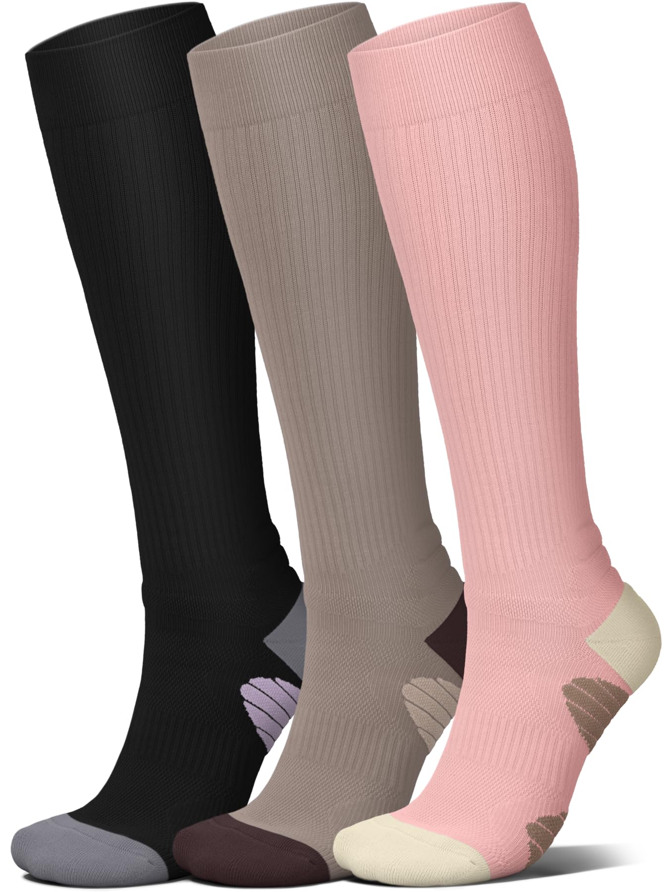 Cotton Compression Socks for Women Circulation-Best Support for Nurses,Running,Athletic,Travel S-M