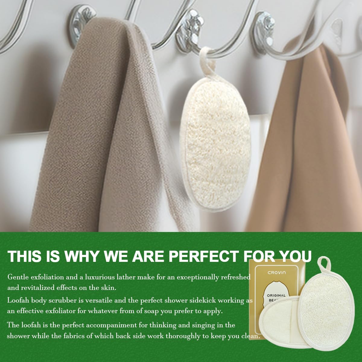 Loofah Pads złuszczający peeling do ciała luffa, 100% naturalna gąbka do kąpieli dla mężczyzn i kobiet, SPA, 6 sztuk, zestaw Luffa, idealna do kąpieli pod prysznic