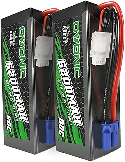 Ovonic 80C 4S 6200mAh 14.8V Lipo Battery with EC5 Connector for arrma 1/5, 1/8 Scale RC Cars and Trucks Buggy Truggy 2pcs