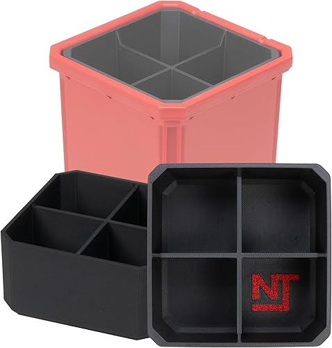 Neat Tools Juego de cubos divisores apilables de 4 ranuras para organizador de paquetes de Milwaukee parte superior e inferior
