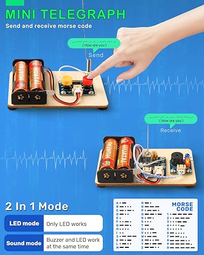 Miniatura 4 de Poraxy Juego de 5 kits de ciencia STEM para niños de 8 a 12 años, proyectos STEM de construcción de madera de 8 a 10, rompecabezas 3D, modelo de
