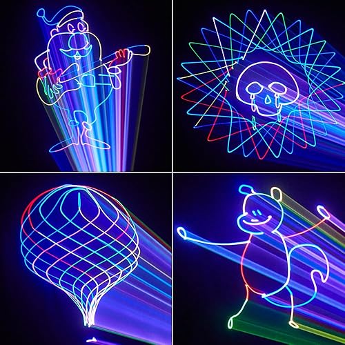Miniatura 3 de Luces láser para escenario, Gruolin 3D Animation DJ Party Luz láser a todo color con DMX512 y sonido activado, perfecto para discoteca fiesta, bar