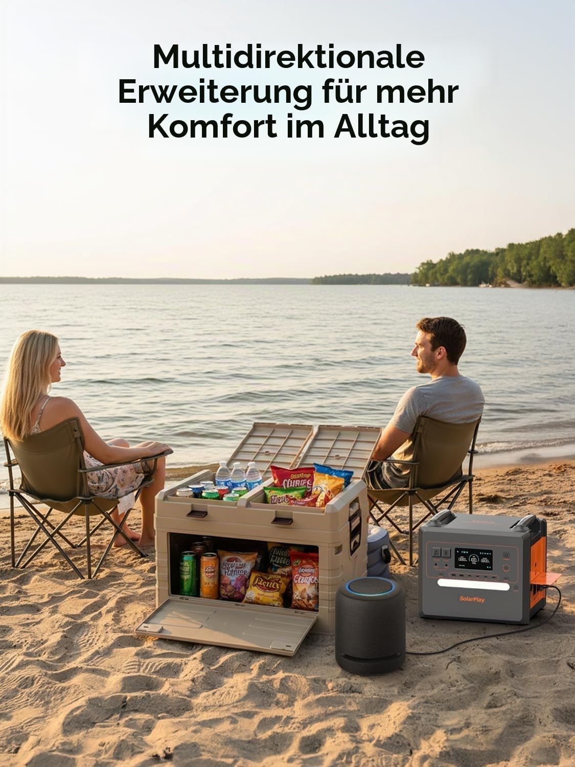 solarplay Faltbare Aufbewahrungsbox 60L mit Deckel, Extra Große Faltbox mit Verstärktem Rahmen, Platzsparend Zusammenklappbar für Auto, Camping, Haushalt & Garten (57.5 x 22 x 40.5cm)