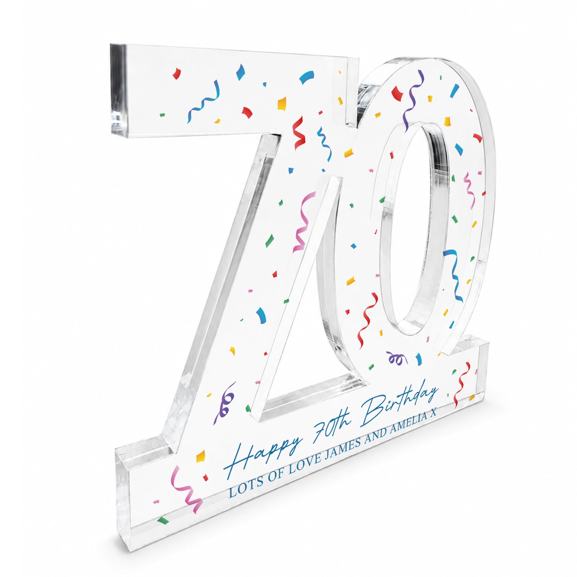 Red Ocean Personalised 70th Birthday Acrylic Plaque Gift Freestanding Keepsake For Dad Grandad Mum Nan Grandma
