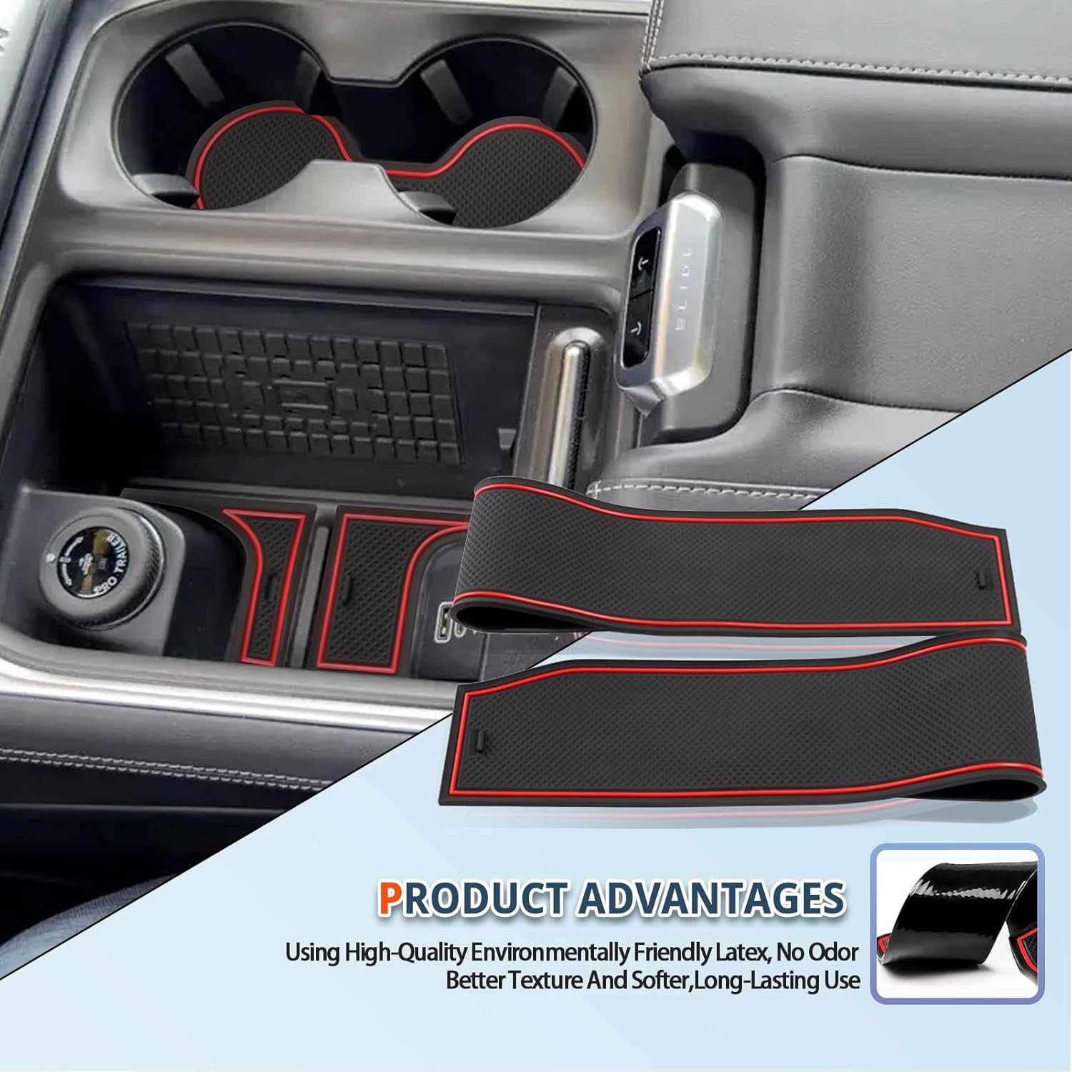 2025 Expedition Door Slot Mats,for Ford 2025 Expedition Accessories Anti-Slip Rubber Mats Center Console Liner Compatible with 2025 Ford Expedition Active/Tremor/King Ranch/Platinum(23PCS/Sets)