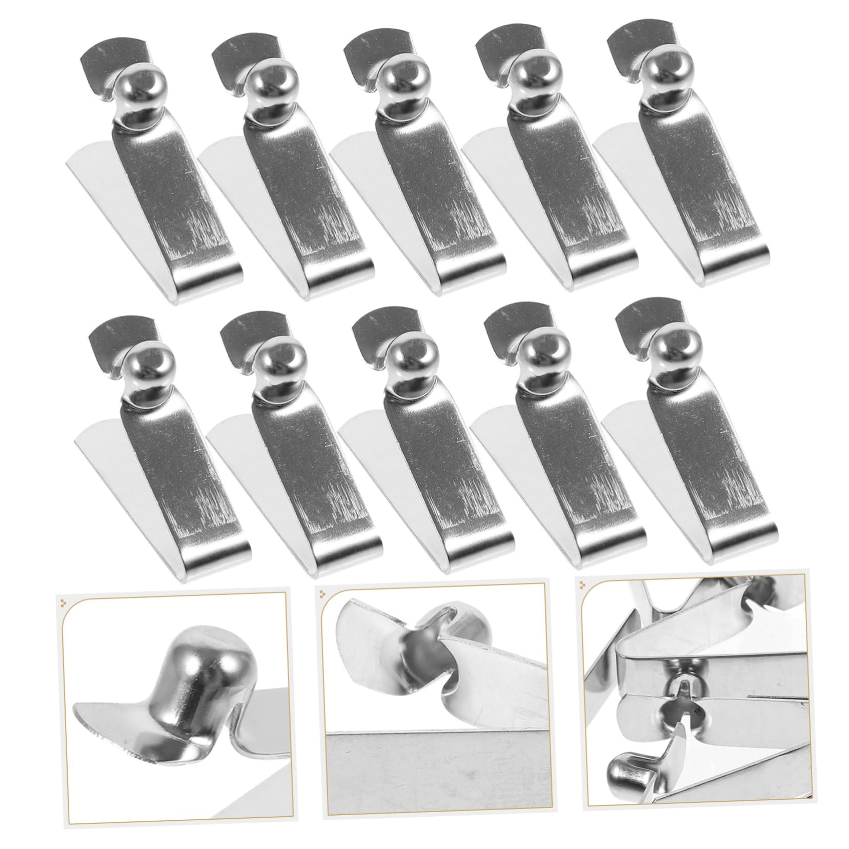 10 Clips à Ressort En Acier Type V 6 Mm – Pour Kayak, Tente, Parapluie, Bricolage Et Réparations