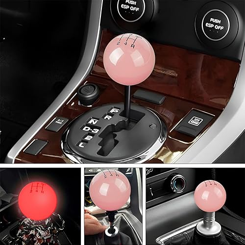 Miniatura 6 de BESULEN Cabezal de palanca de cambios para automóvil, pomos de palanca de cambios de resina de 5 velocidades con 3 adaptadores, perilla de cambio