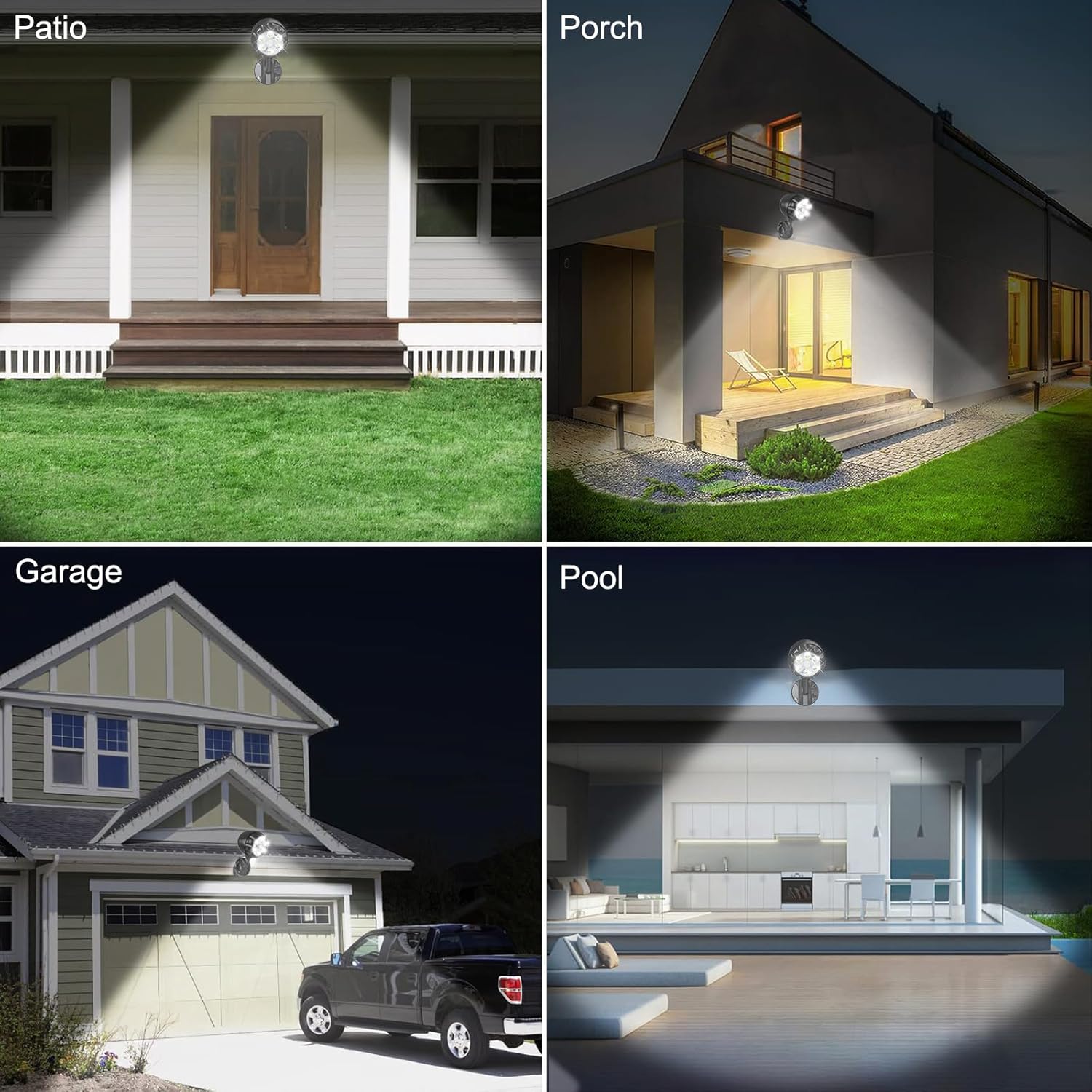 YoungPower Battery Operated Motion Outdoor Lights, 6 LEDs 800 Lumen Bright Battery Powered Wall Mount Light Night Activation Security Spotlight for Outdoor Porch, Corridor,Trash, Stairs (2 Pack)