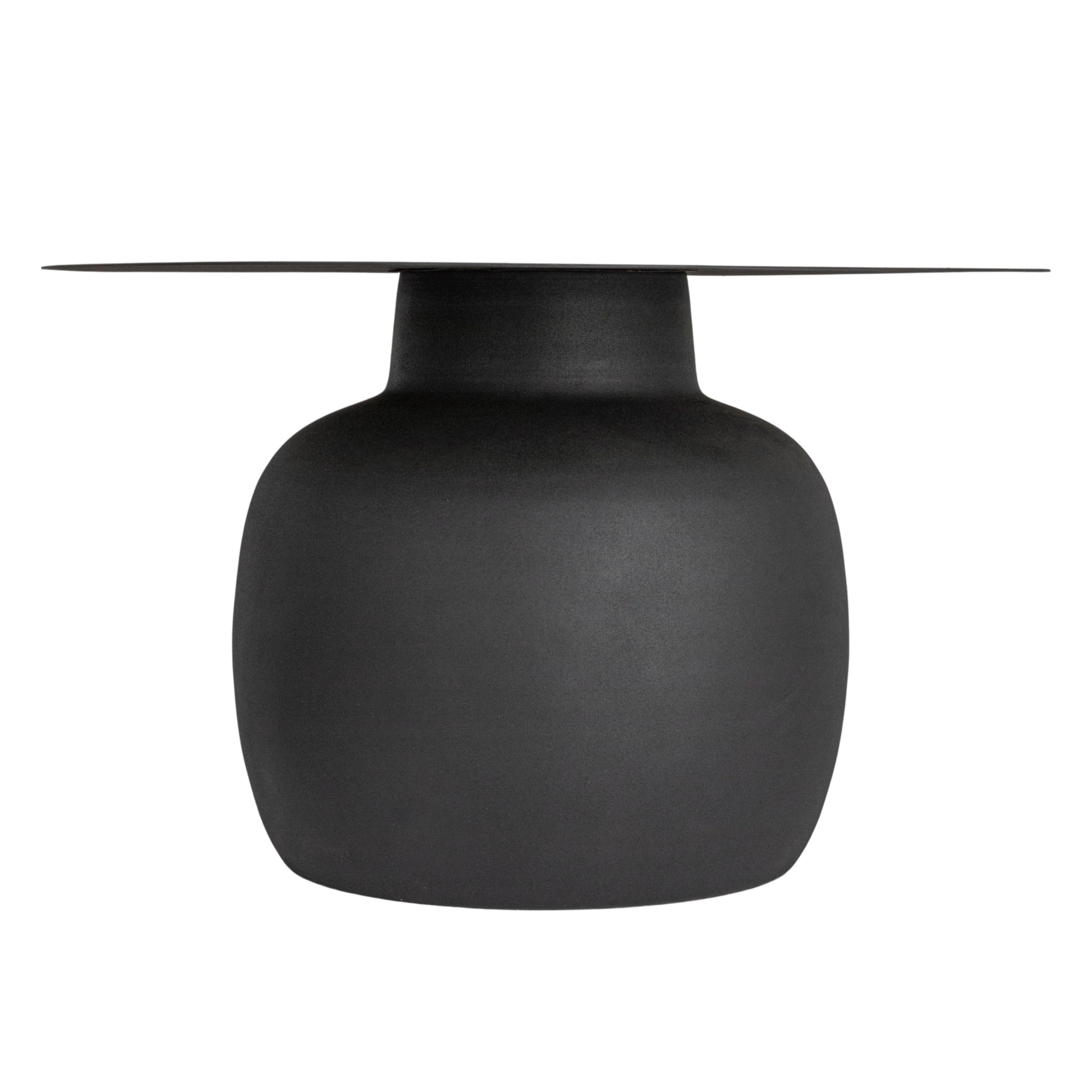 Creative Co-Op Chic Metal Round Coffee Table, Black