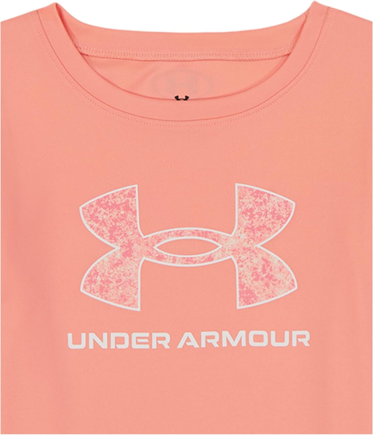 Under Armour Girls' 2-piece Short Sleeve Tee and Shorts Set, Lightweight and Comfortable, Posh Pink Mesh, 2T - Image 4