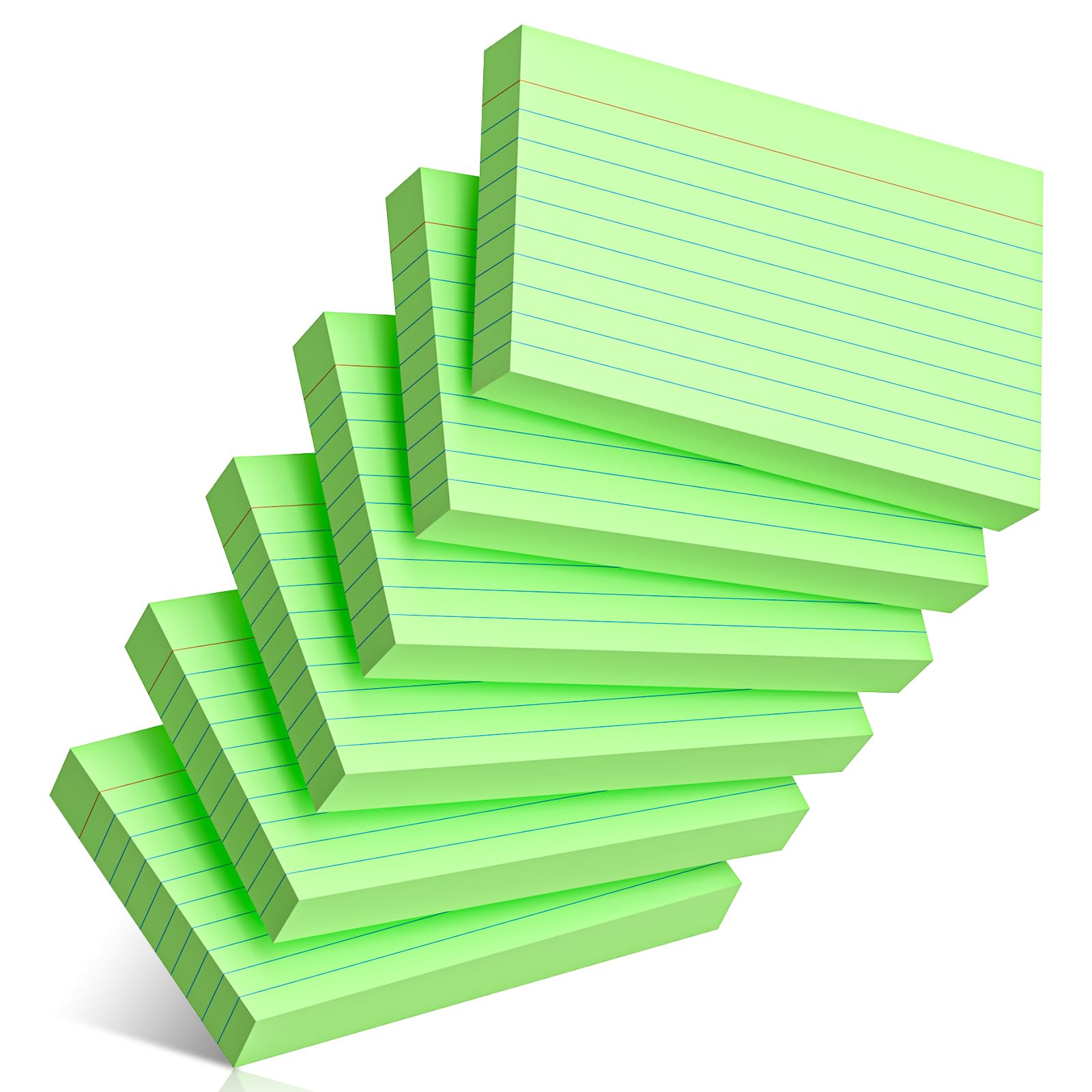 300 Count Index Cards 3 x 5 Inch Ruled Green Index Cards, Flash Cards College Ruled for School, College, Office and Home Organization, Durable Study