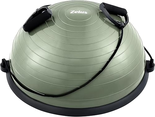 Miniatura 8 de ZELUS Entrenador de bolas de equilibrio con bandas de resistencia y bomba de pies, pelota de yoga inflable para entrenamientos de gimnasio en casa,