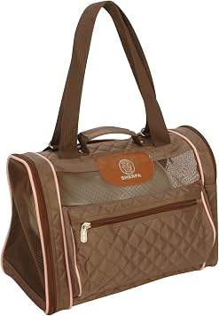 Sherpa Backpack Dog Cat Pet Carrier Medium, Brown and Pink 10238