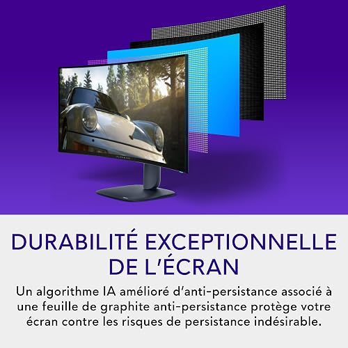 Alienware 34 Écran PC Gaming - AW3425DW, WQHD (3440x1440), 21:9 1800R Incurvé, 240Hz, QD OLED, 0.03ms, Compatible NVIDIA G-Sync, AMD FreeSync Premium Pro, HDR True Black 400, USB-C, Garantie 3 Ans - 5