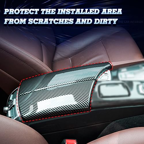 Miniatura 4 de x xotic tech Funda para reposabrazos central para interior del automóvil, con patrón de fibra de carbono, caja de almacenamiento, protector de tapa