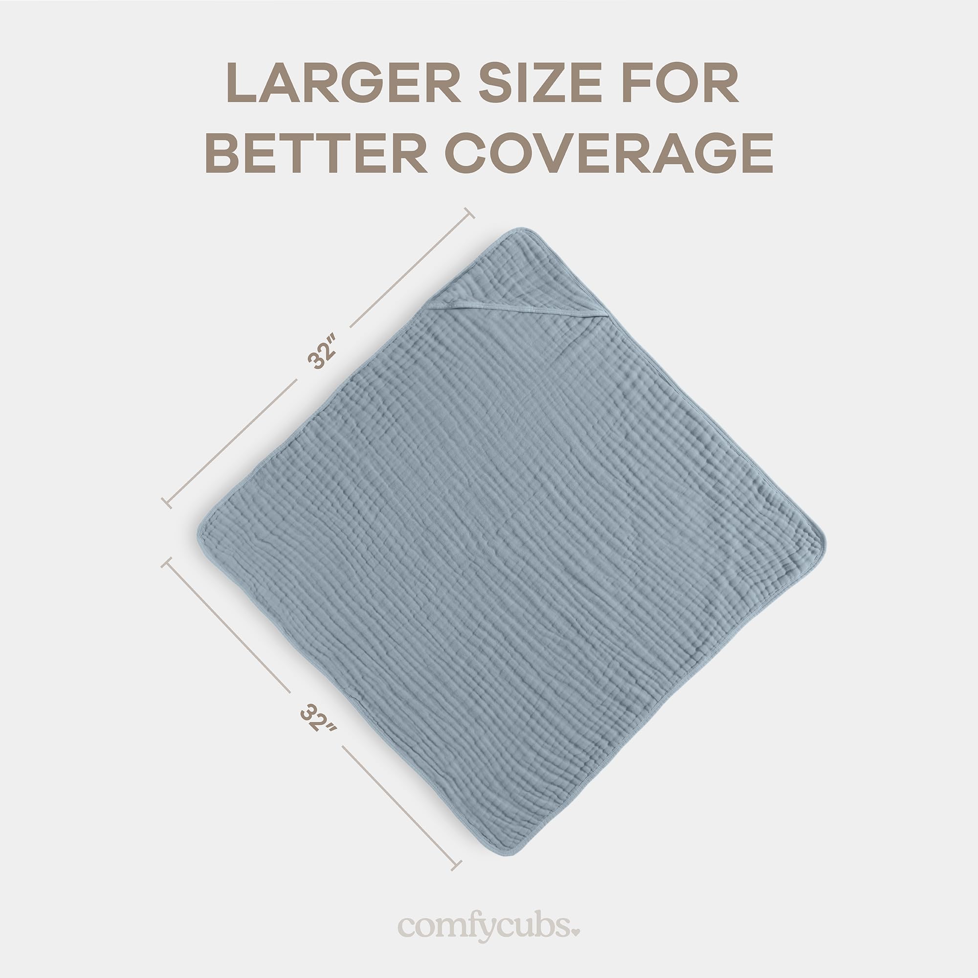 Serviette De Bain Bébé à Capuche 81x81cm - Mousseline De Coton Super Absorbante, Sortie De Bain