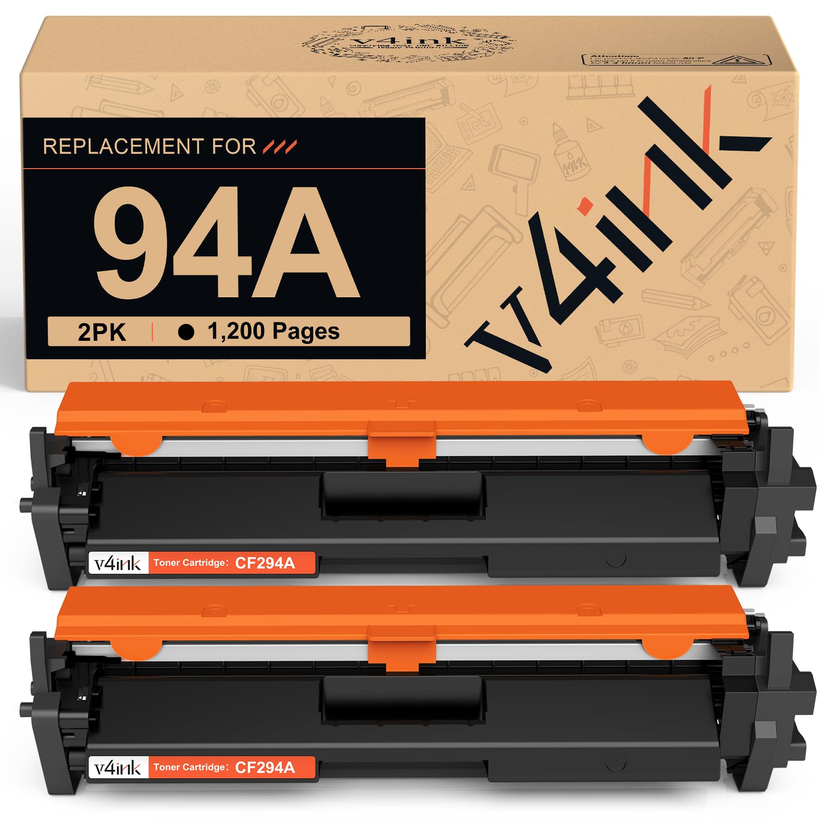 Compatible 94A CF294A Toner Cartridge Replacement for HP CF294A 94A CF294X 94X Toner Black Ink for Pro M118dw HP Pro MFP M148dw M148fdw M149fdw M118 M148 Printer 2 Pack