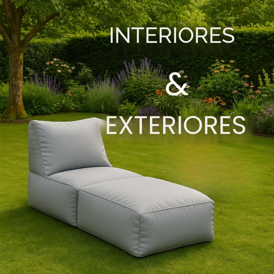 chilly pilley®, para Sentarse y tumbarse 2 en 1 - con Relleno de EPS - puf Gigante - niños y Adultos - cojín para sillón de Exterior, Capuchino