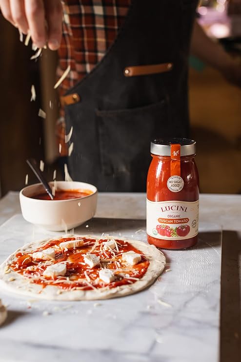 Lucini Italia Organic Tuscan Marinara Classic Italian Sauce in Glass Jar Fresh Organic Tomatoes Tuscan Tomato Sauce No Sugar Added Pasta Sauce, 25oz (Pack of 6)