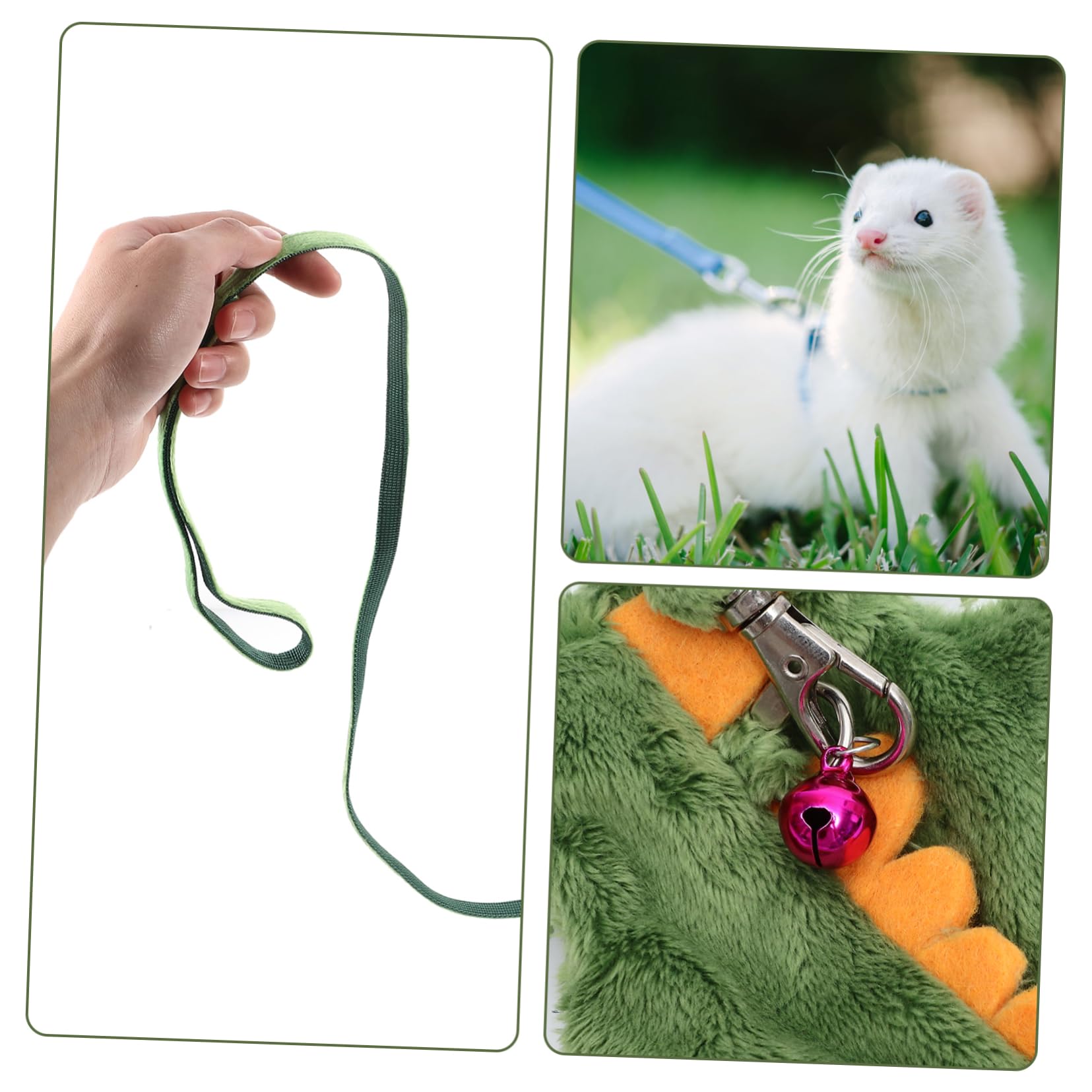 Ipetboom 5pezzi Guinzaglio Per Furetti e Guinzaglio Per Passeggiate Forniture Per Animali Domestici Con Motivo Dinosauro Ottimale Per Comfort e Controllo
