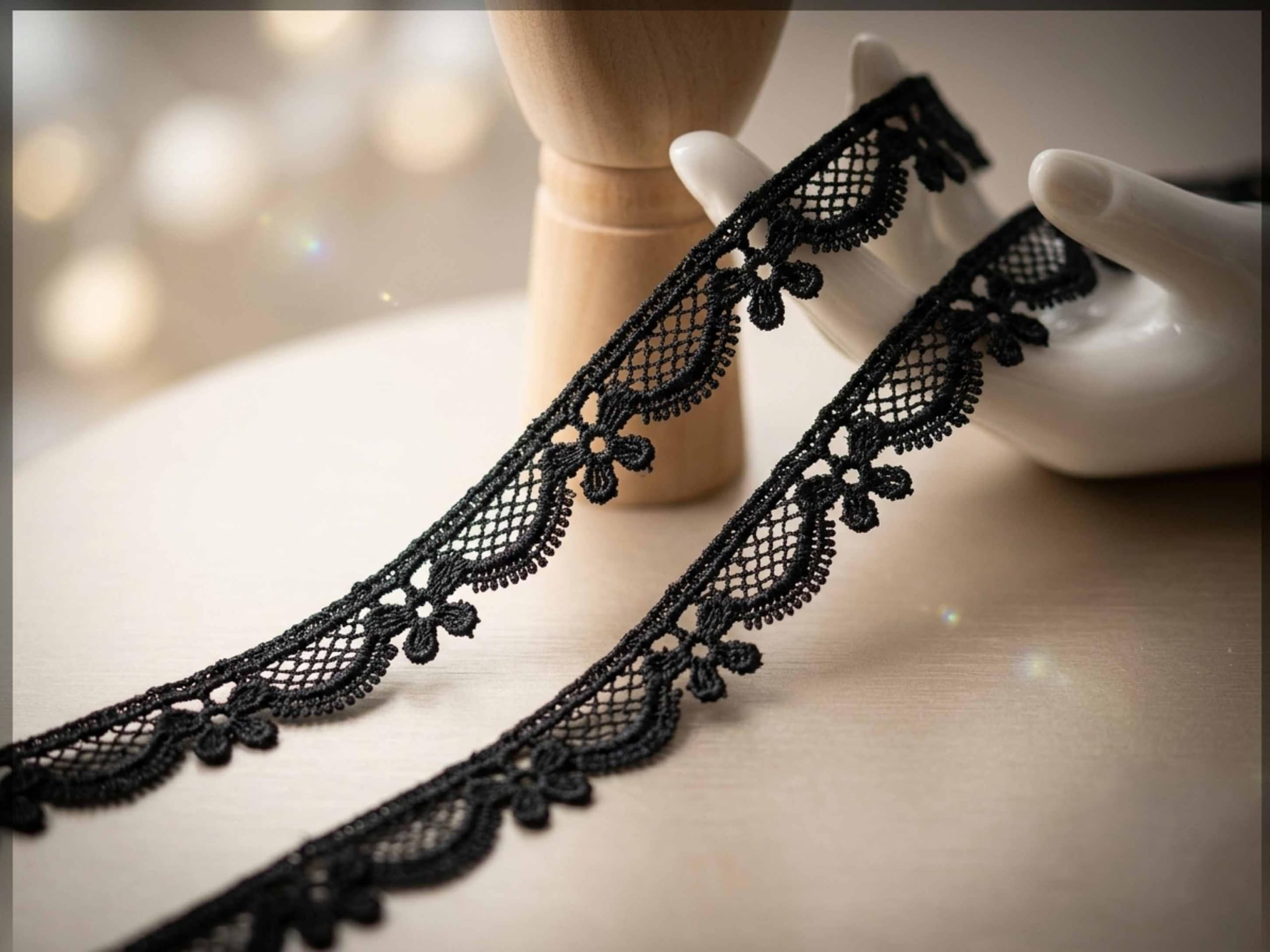 Strala Black Color lace & Borders for Dresses, Sarees, Lehenga, Suits, Bags, Decorations, Borders, Crafts and Home Décor,Blouse (9 mtr) Design-1102-image-39