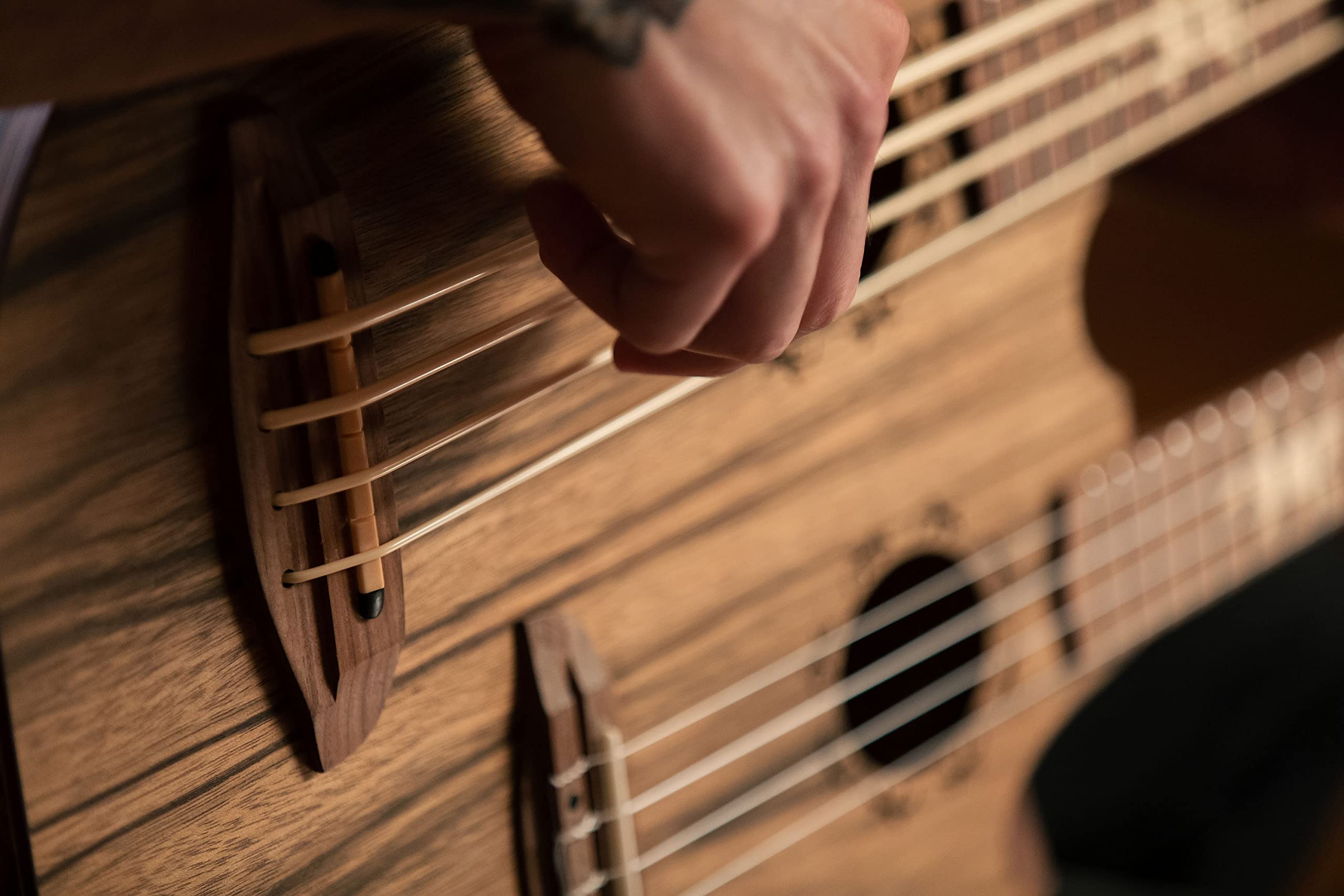 Ortega Guitars Double Neck Ukulele Elettro-Acustico – Tenor, Ukebass – Custom Built Series – Gig Bag Inclusa – Paldao, Natural (HYDRA-BSTE)