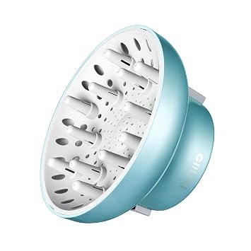 Universal Hair Diffuser Super Sturdy 1.7 Inch to 2.6 Inch for Natural Curly and Wavy Hair, Hair Dryer Attachment Blue Lagoon
