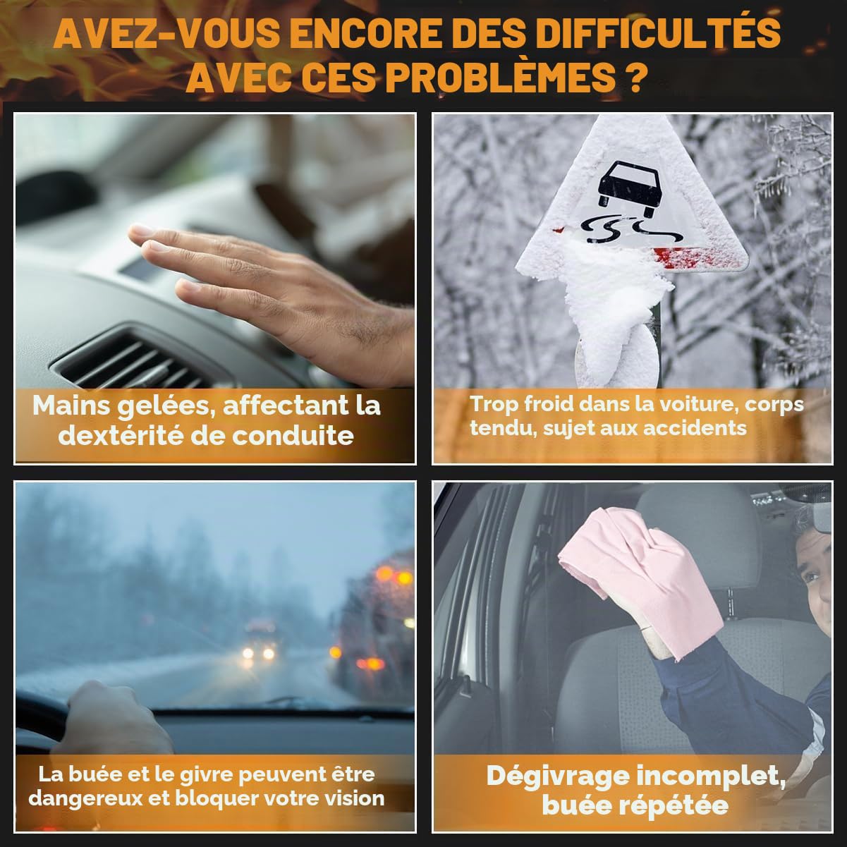 Chauffage de Voiture, 12V 200W Portable Chauffage Rapide - Dégivreur 2 en 1 - Chauffage et Refroidissement de Pare-Brise de Voiture - Se connecte à l'allume-Cigare - pour Voitures, SUV