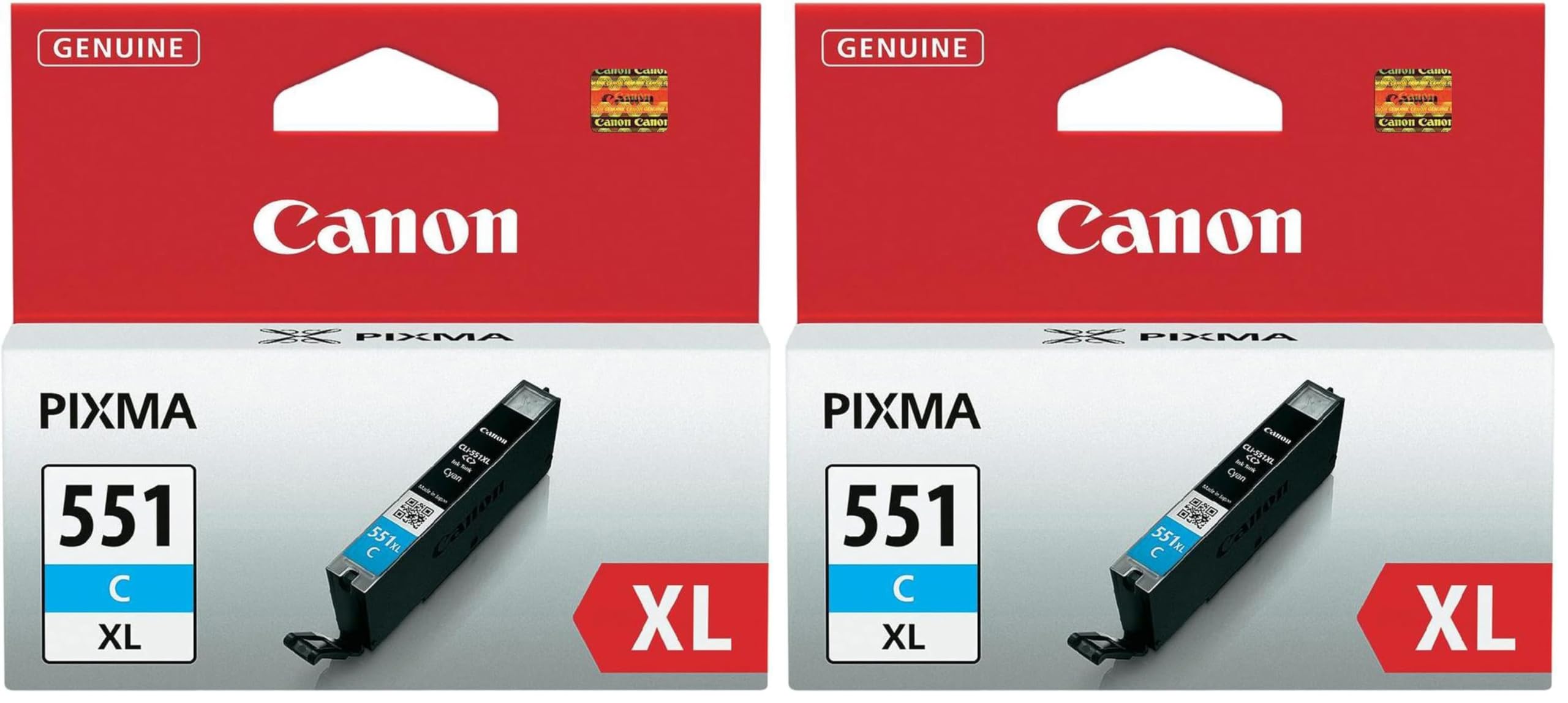 Canon CLI-551XL Cartouche C Cyan XL (Emballage Carton) (Lot de 2)