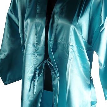 Gifts Are Blue Womens Short Kimono Solid Satin Lounge Robe