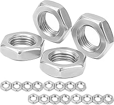 30pcs Hex Nuts, M5 Flat Hex Nut Thin Hex Nuts, Stainless Steel Hex Nuts, Locking Nut for Fixing Screws and Bolts
