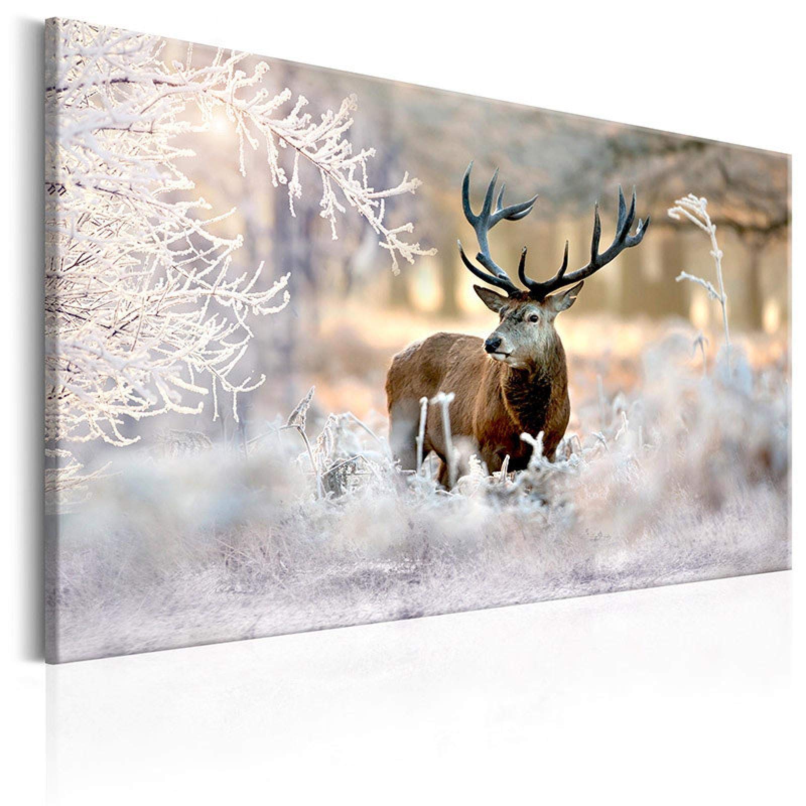 Affiche faune sauvage sous la neige pour salon chaleureux