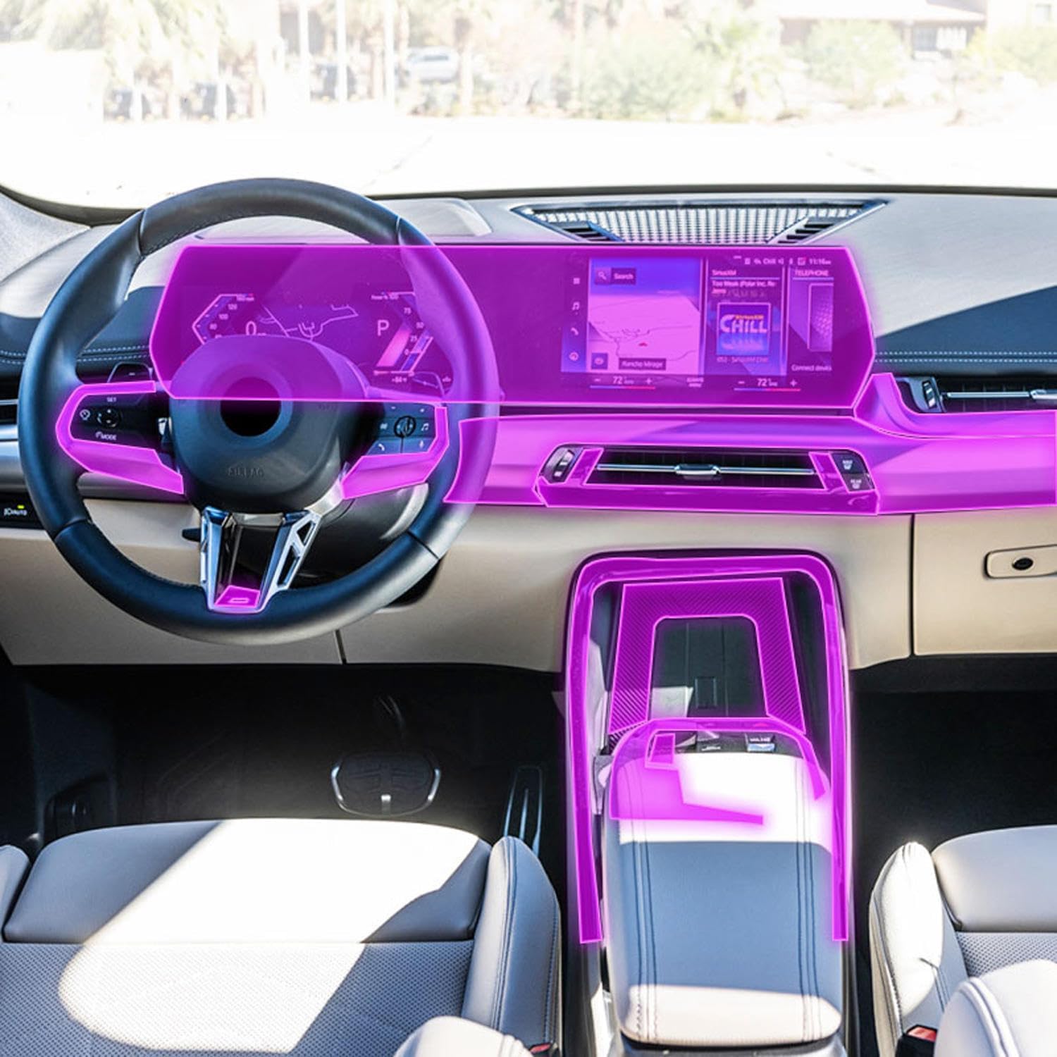 LAVIYE Car Interior Film Dashboard Piano Board Shift Center