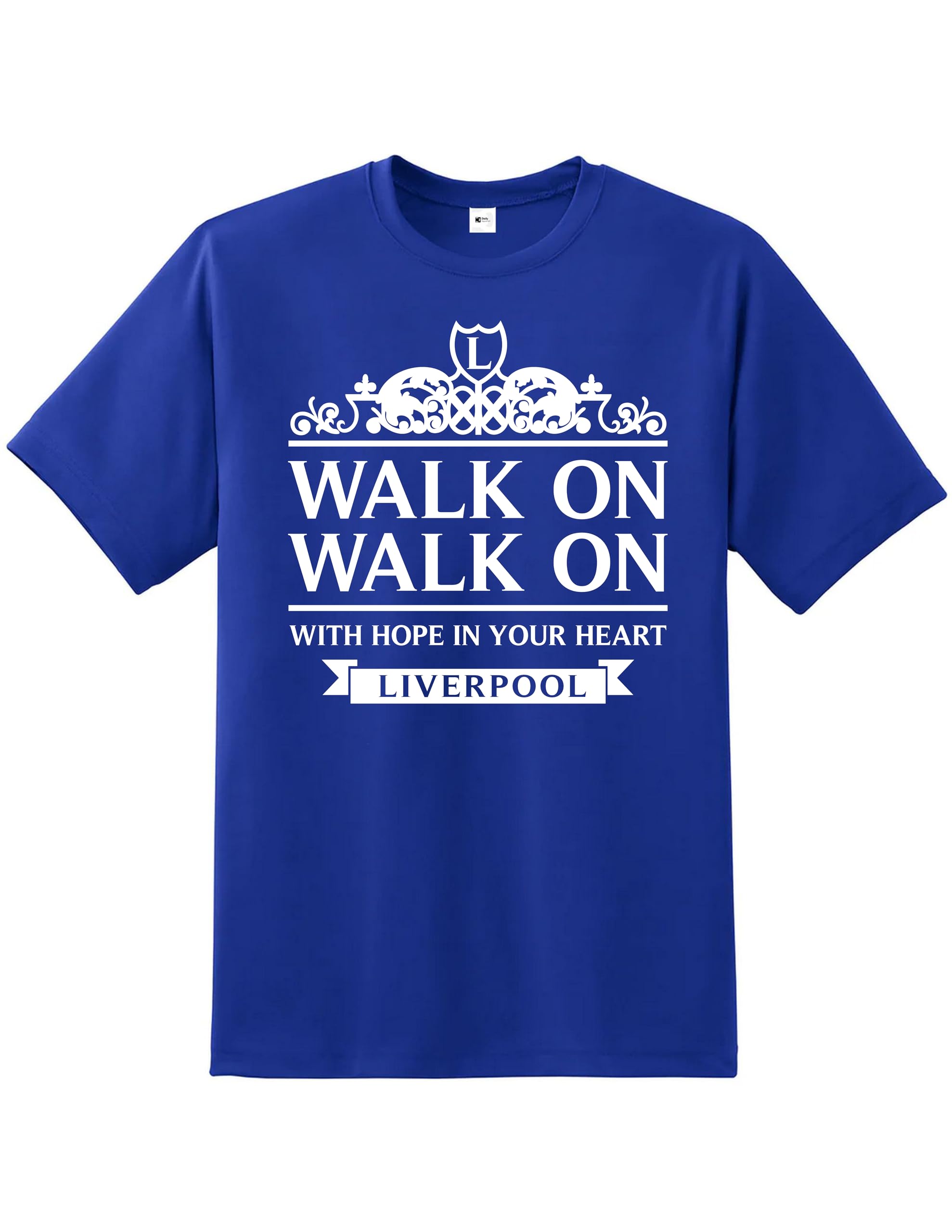 Liverpool Champions T-Shirt Walk On Adult – Premier League Winners Celebration Tee for Scousers | Quality Printed Unisex Fan for Him | Football Shirt Match Day Supporters Apparel Royal