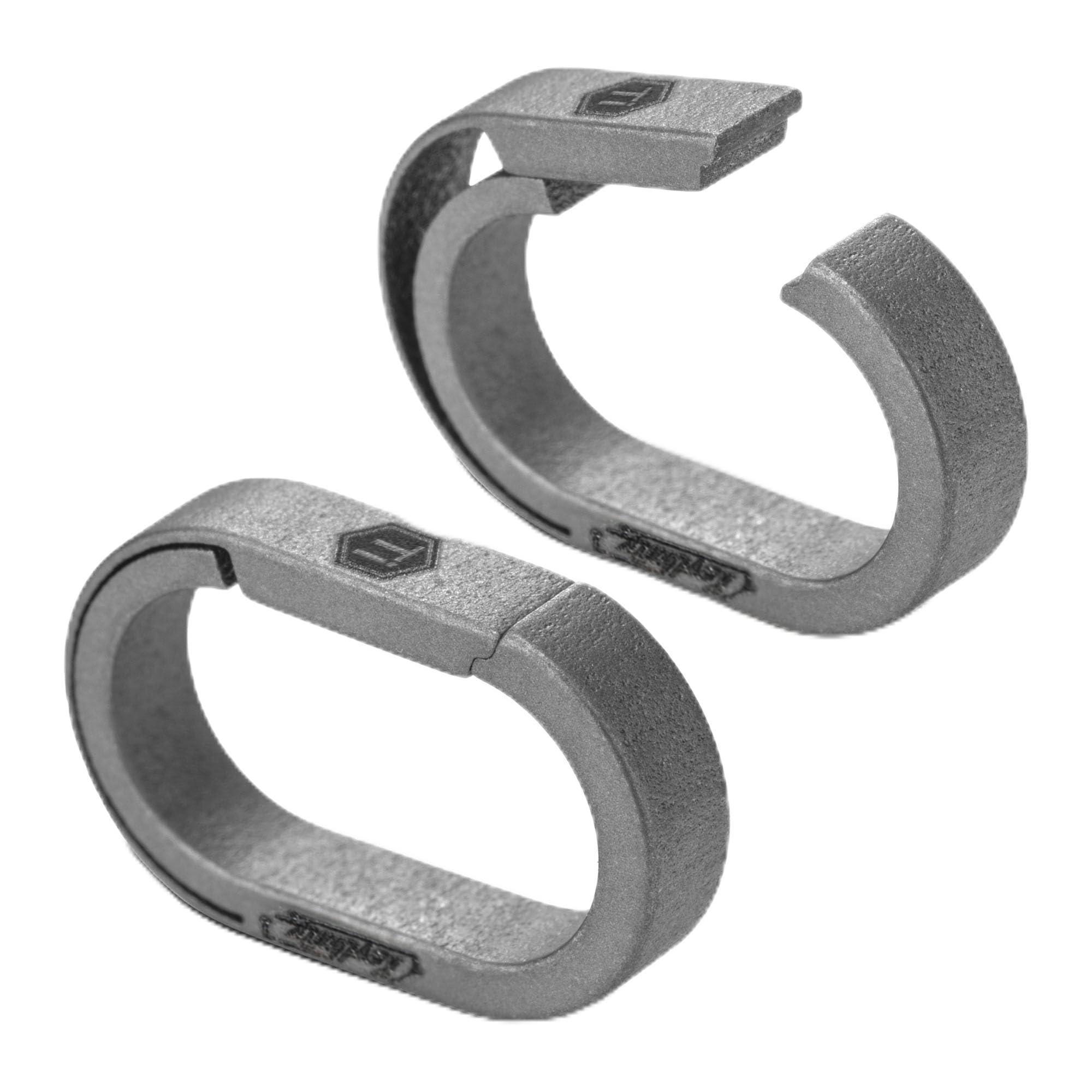 KeyUnity Titanium Carabiner Keychain, Key Ring Clips, Keyring, Key Chains For Men, Titanium Keyring, EDC Mini Oval Split Key Ring with Quick Release, Key Organizer for Men & Women (2M,Silver)
