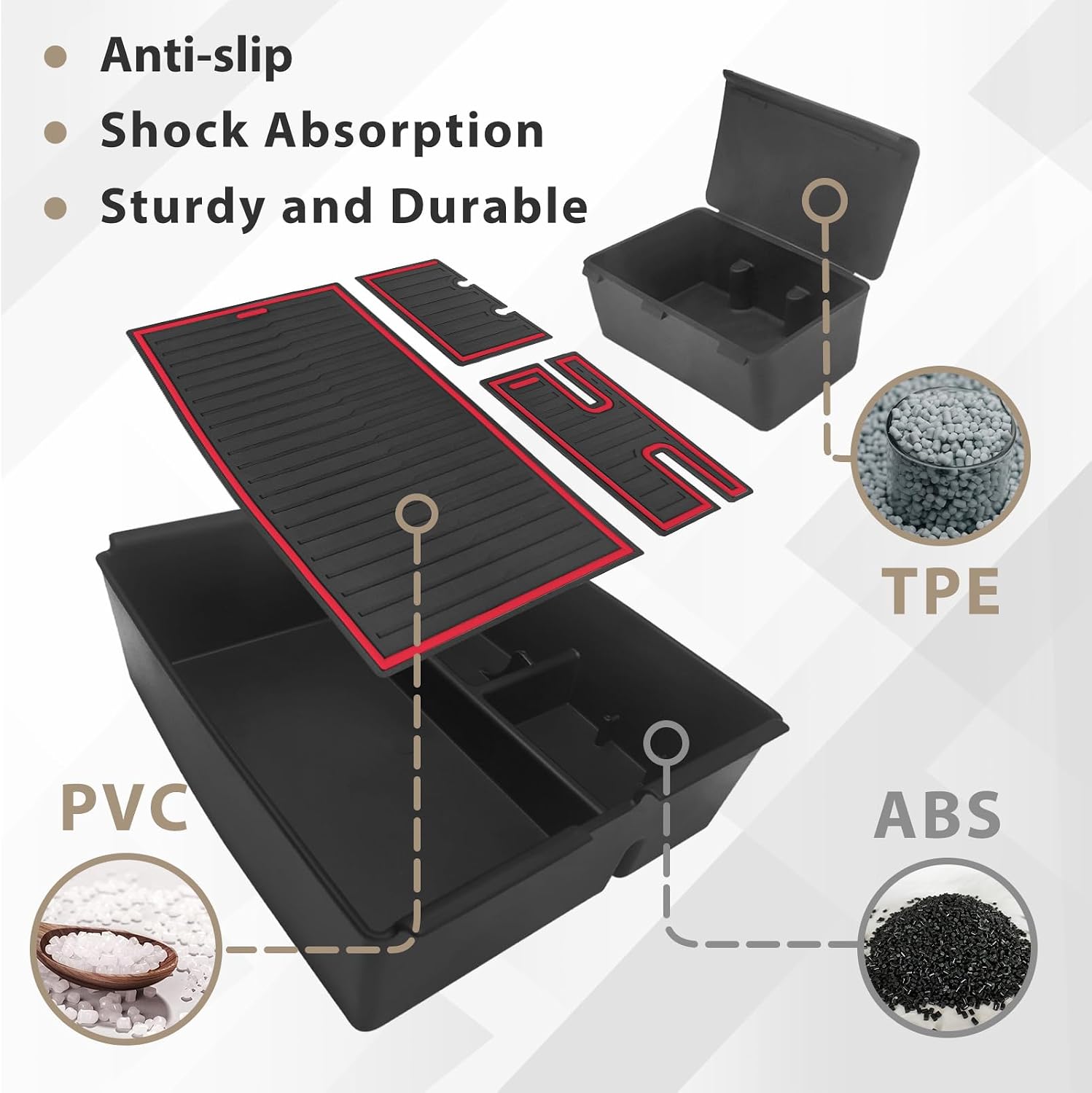 Muslogy Center Console Organizer for 2024 2025 2026 Toyota Tacoma (Red) image 5