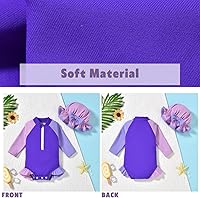 Vista 41 de Aalizzwell Traje de baño de una pieza de manga larga con sombrero para bebé niña Sirena cian