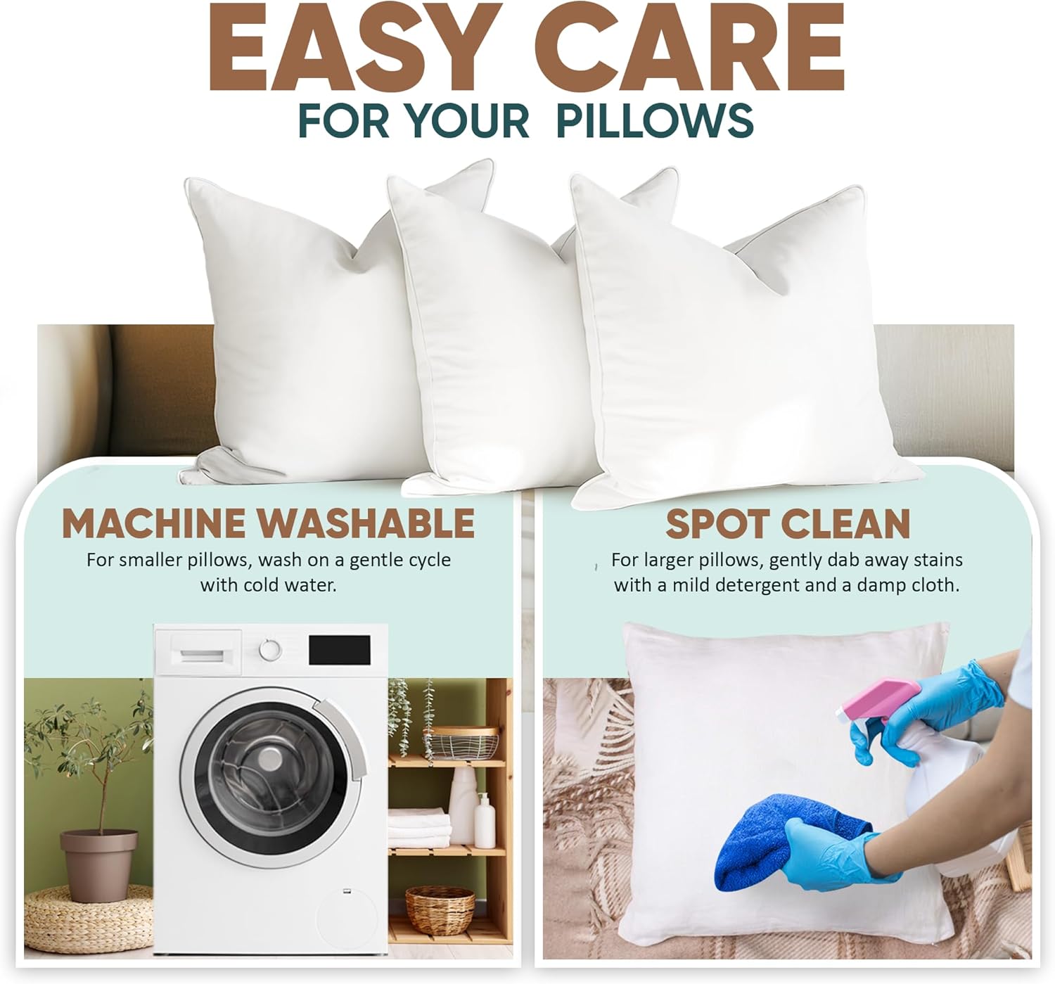 Pillowflex Synthetic Down Pillow Insert - 22x22 Down Alternative, Ultra Soft Large Square Throw Pillow, Couch Sham, Bed Sleeping - 1 Decorative Accent Form - Image 8